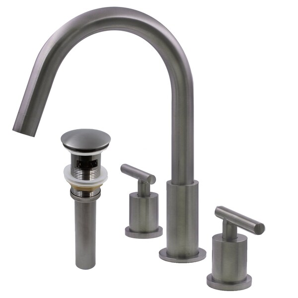 Novatto WALTZ Widespread 2-Handle Lavatory Faucet in Gun Metal with Drain NBF-112GM-PUD - main
